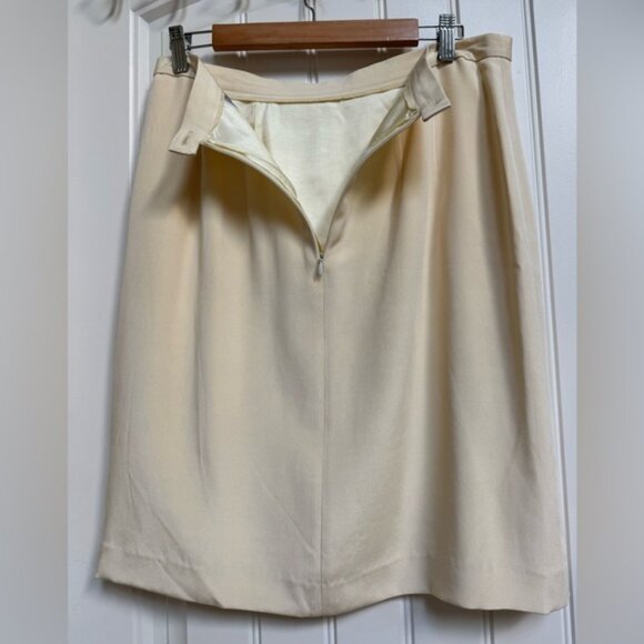 VTG Bogato Butter Yellow Sandwashed Silk Straight Skirt. Size 14 (33 waist) - Picture 3 of 5